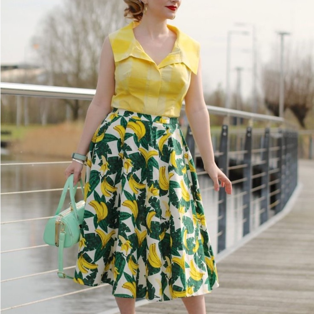 Collectif London Banana Print Skirt 3X UK20 US16